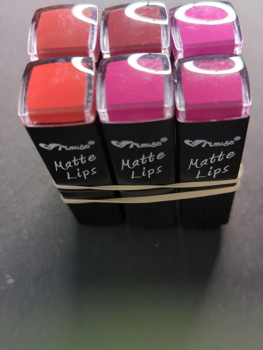 Muse Matte Lips Lipstick Set - Coral, Bright Pink & Magenta Trio 6pc Bundle